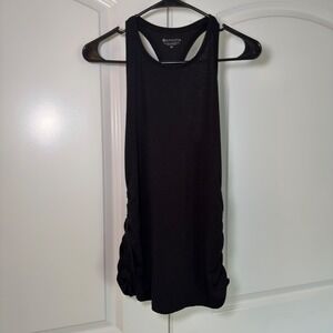 Athleta Womens Black Racerback Cinched Side Ruched Athletic Tank Top XS